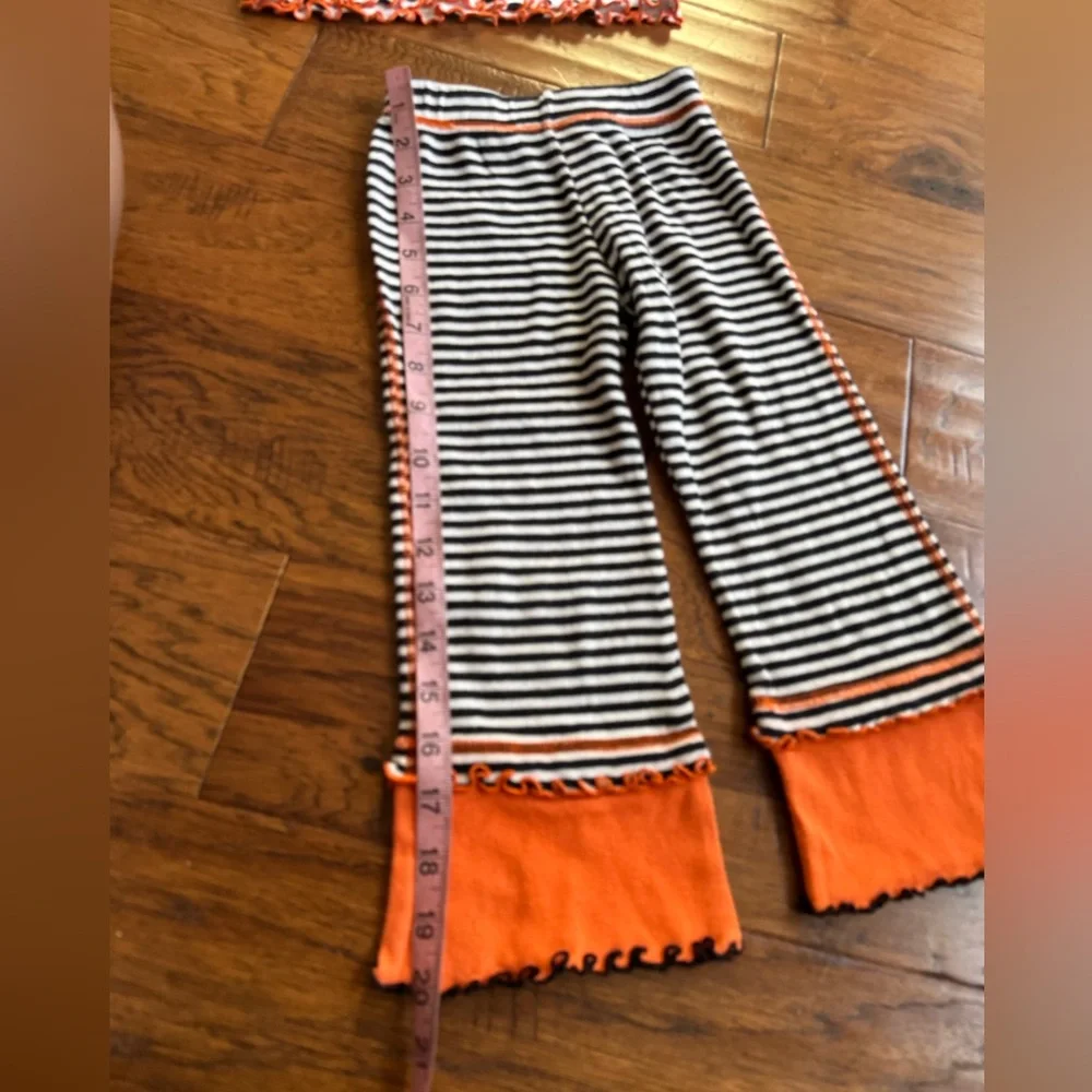 Miss Tee V-Us Orange and Black Striped Polka Dot‎ Outfit